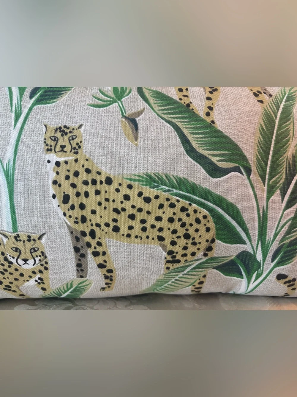 Tropical Cheetah Lumbar Support Pillow 19”x12” Home Decor Big Cat